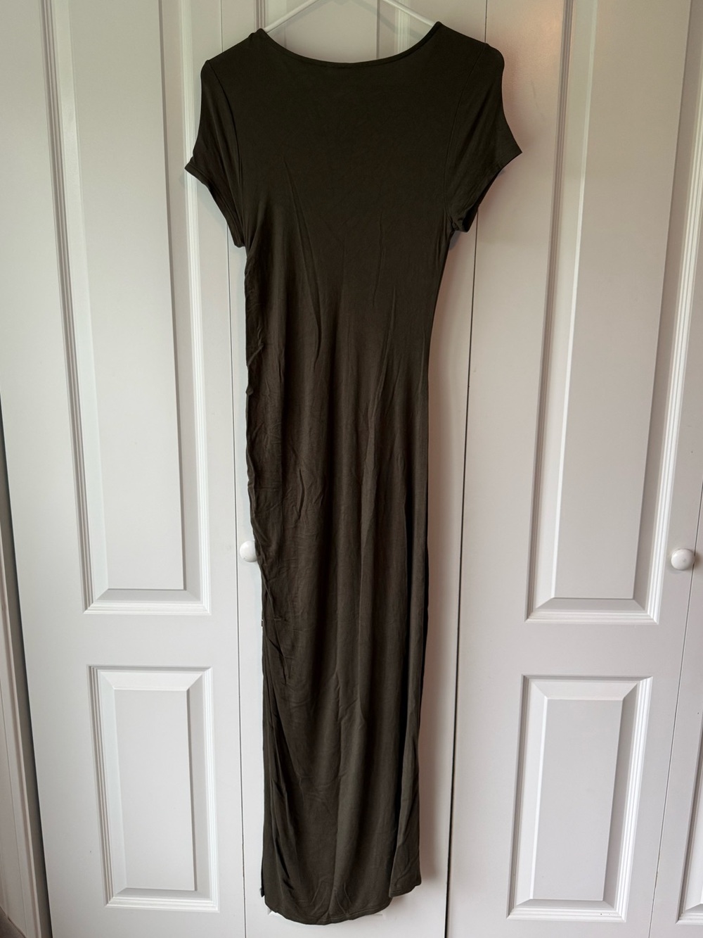 Apt. 9 Olive Green Side-Ruched Maxi Dress - Picture 4 of 4
